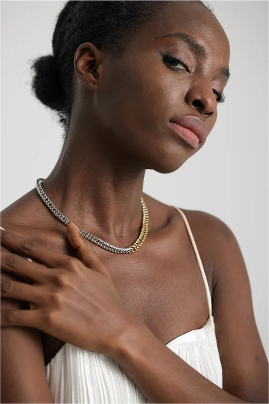 316l stainless steel minimalist link chain necklace - product image