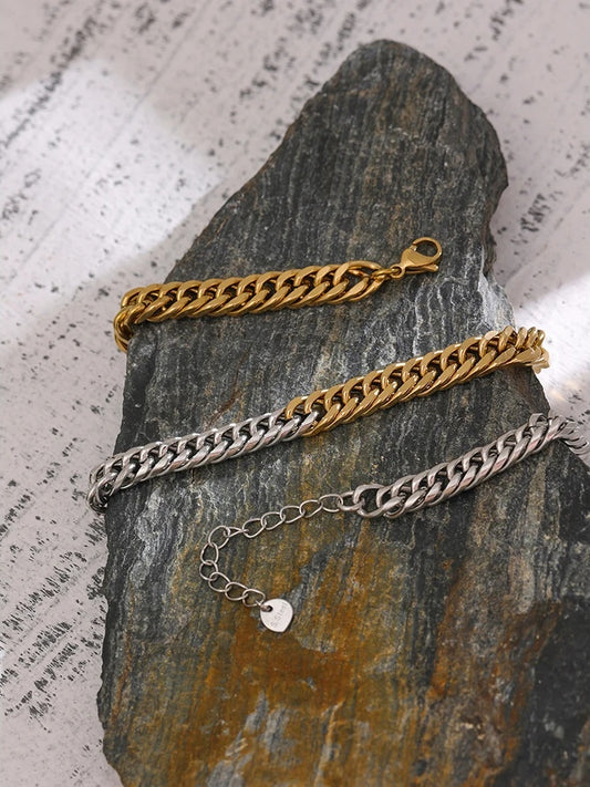 316l stainless steel minimalist link chain necklace - product image