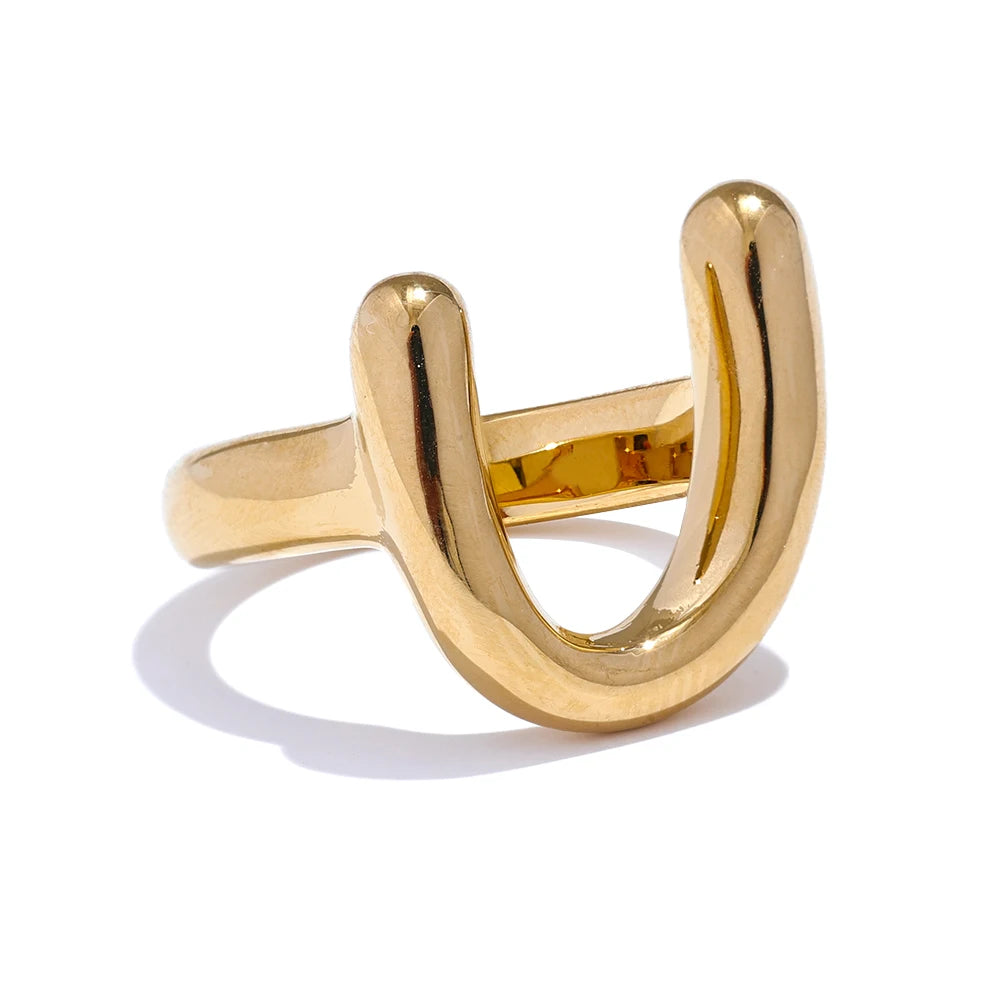 316l u-shape minimalist finger ring - product image