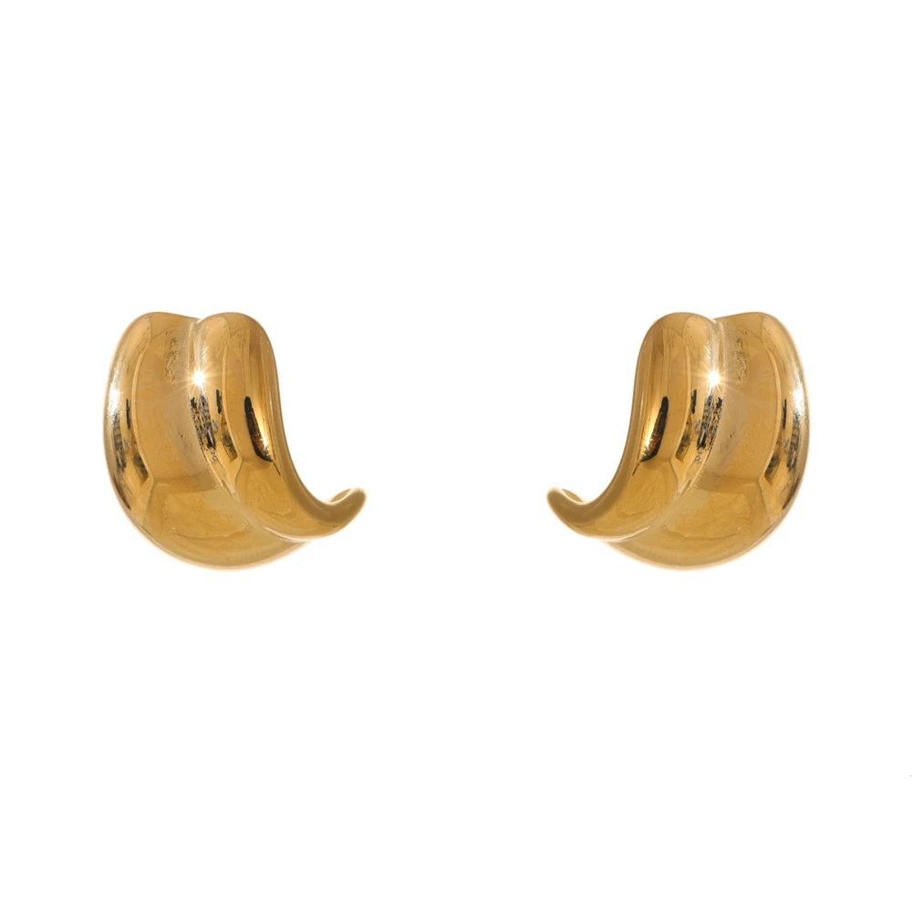 Abstract stainless steel stud earrings - product image