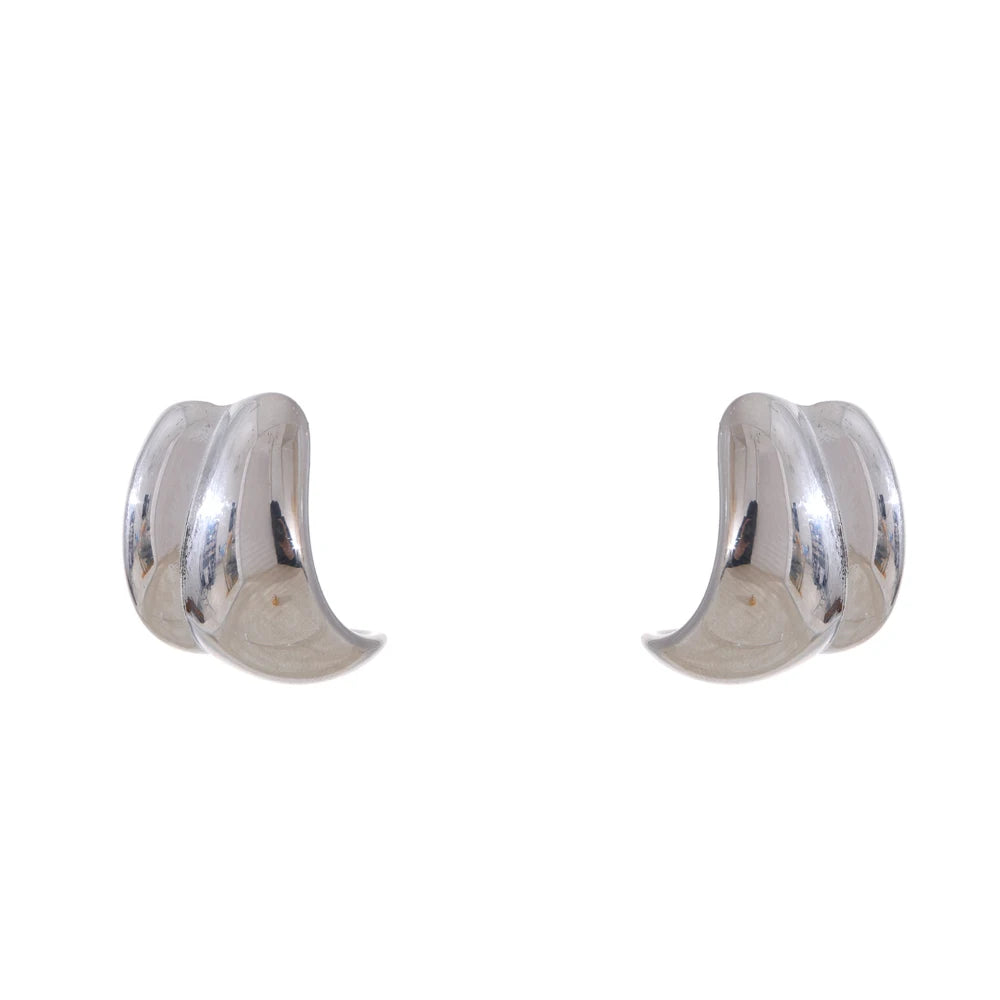 Abstract stainless steel stud earrings - product image