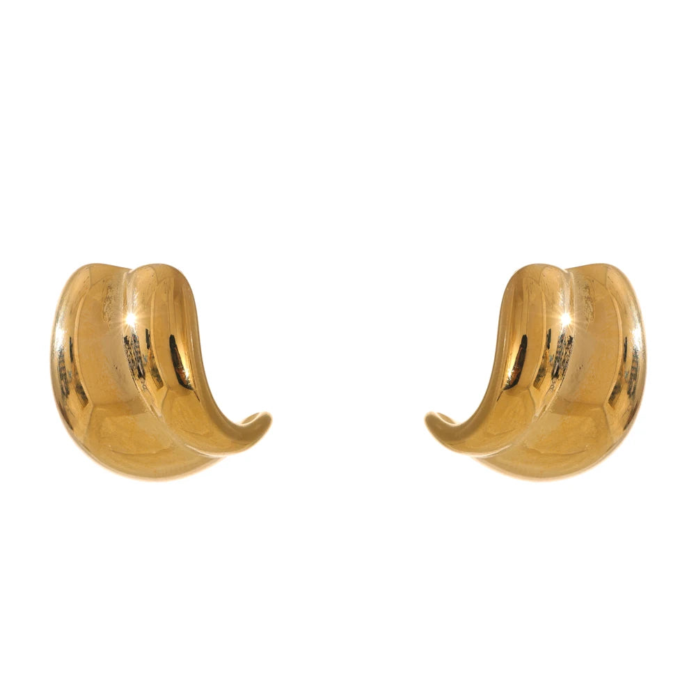 Abstract stainless steel stud earrings - product image