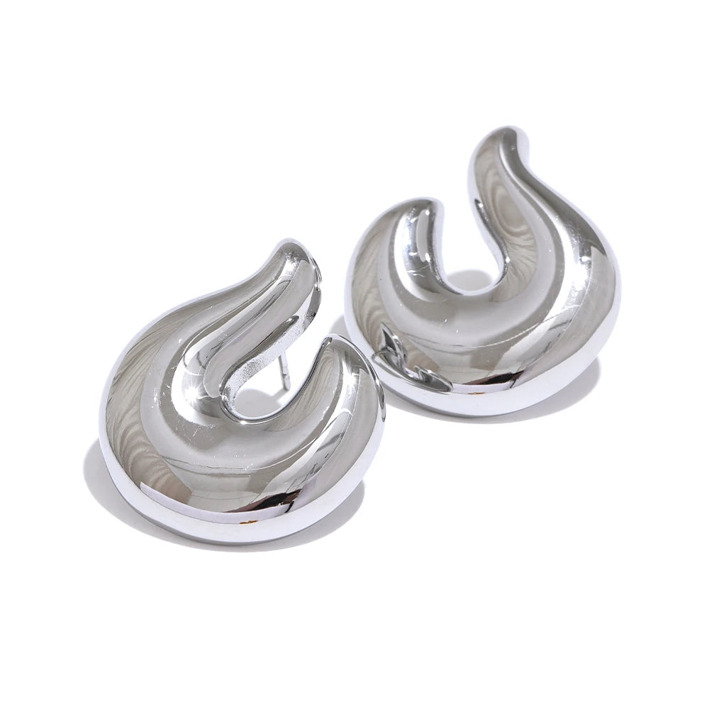 Abstract stud earrings push-back fashion jewelry - product image