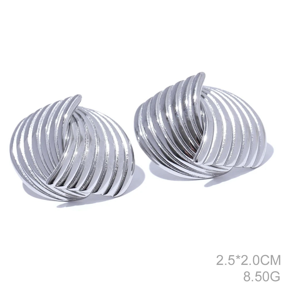 Abstract unusual allergy-free stud earrings - product image