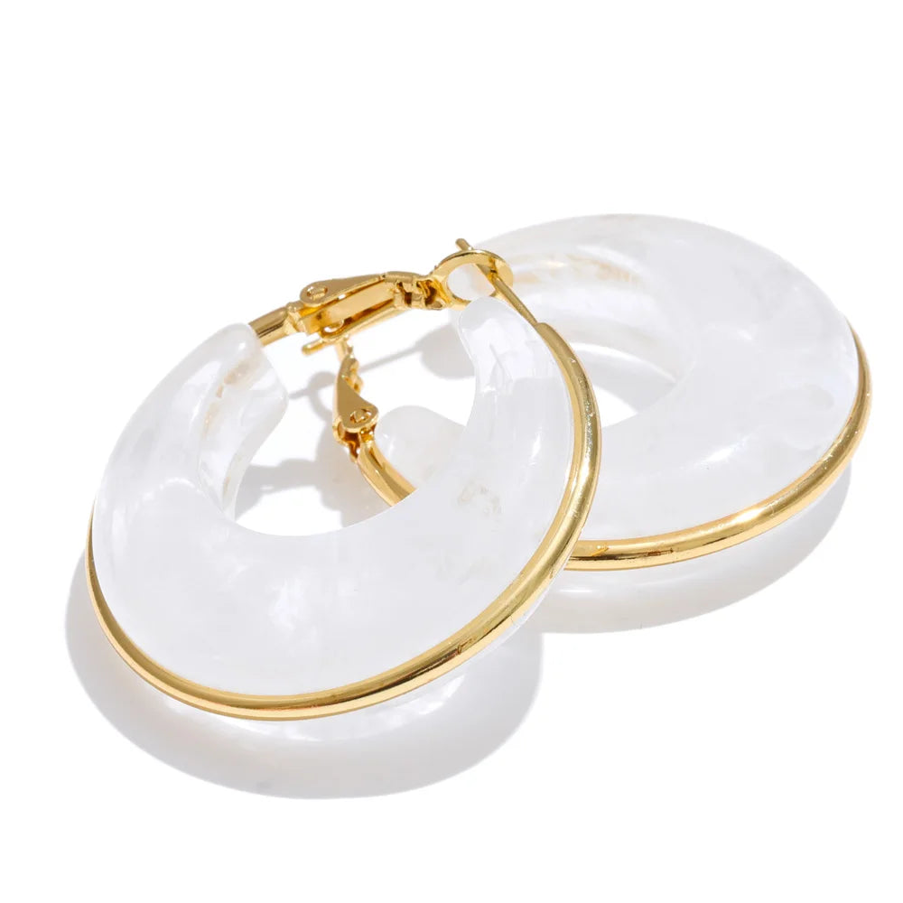 Acetate acrylic chunky hoop earrings - product image