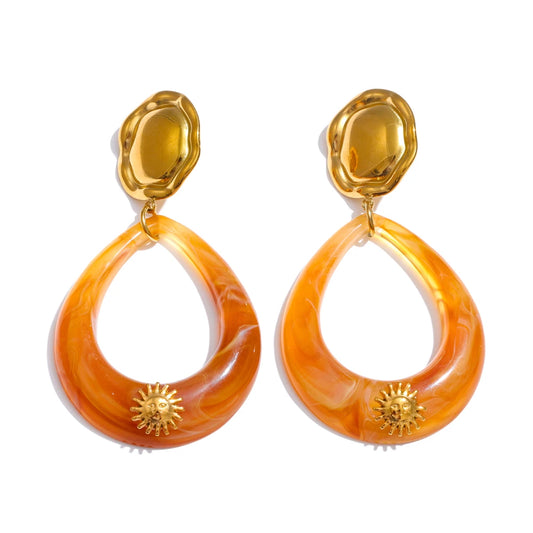 Acrylic water drop hollow dangle earrings - product image