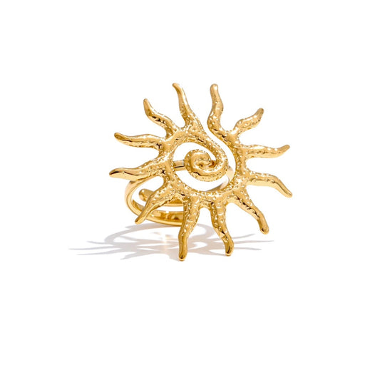 Adjustable abstract sun design women's ring - product image