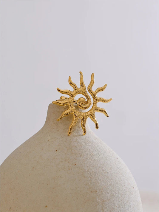 Adjustable abstract sun design women's ring - product image