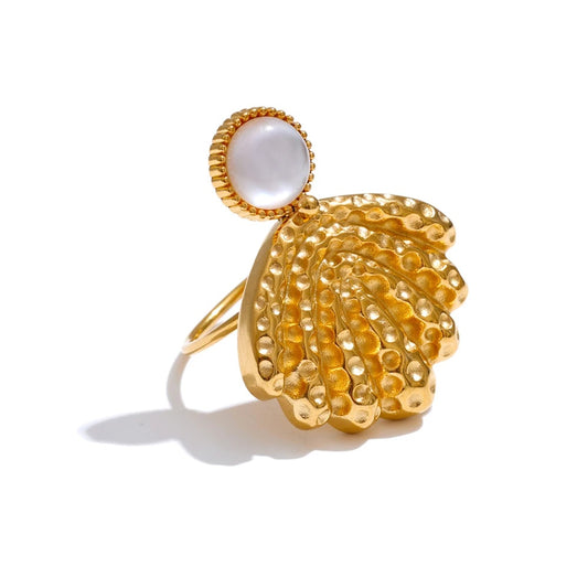 Adjustable shell contemporary ring - product image