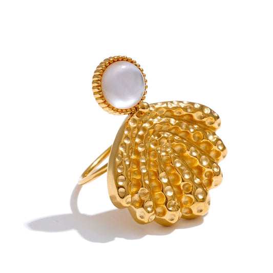 Adjustable shell contemporary ring - product image