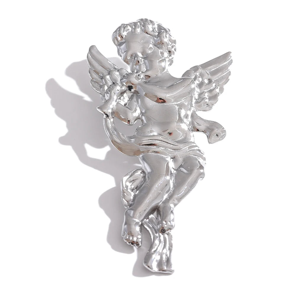 Angel blow horn abstract brooch pin - product image