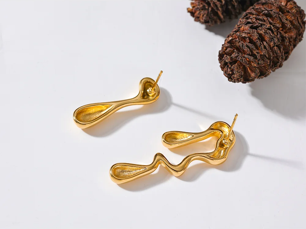 Asymmetry big contemporary push-back stud earrings - product image