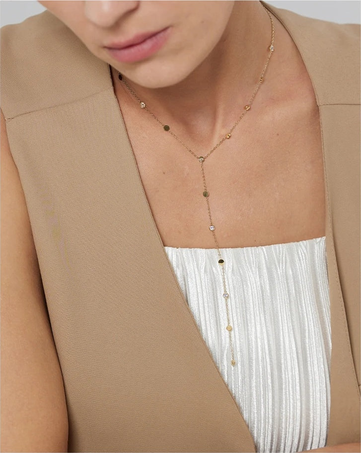Bead long minimalist ball pendant necklace - product image