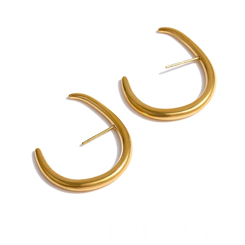 Big abstract minimalist statement stud earrings - product image