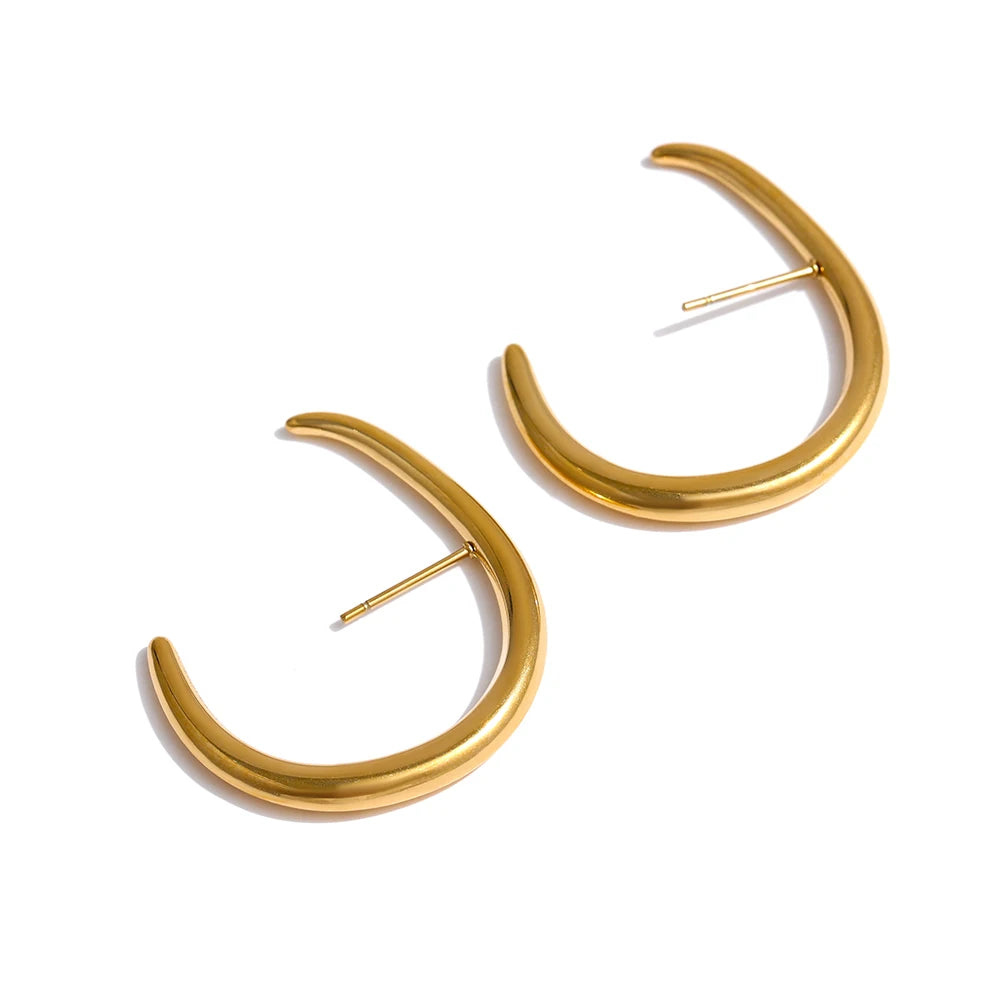 Big abstract minimalist statement stud earrings - product image