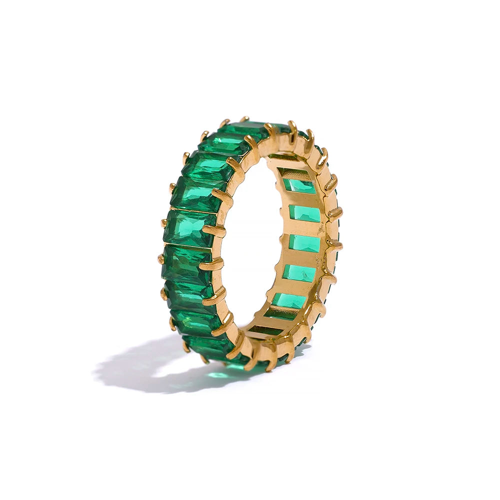 Bling colorful cubic zirconia textured ring - product image