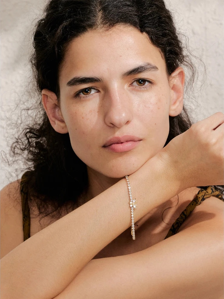 Bling cubic zirconia butterfly charm bracelet - product image