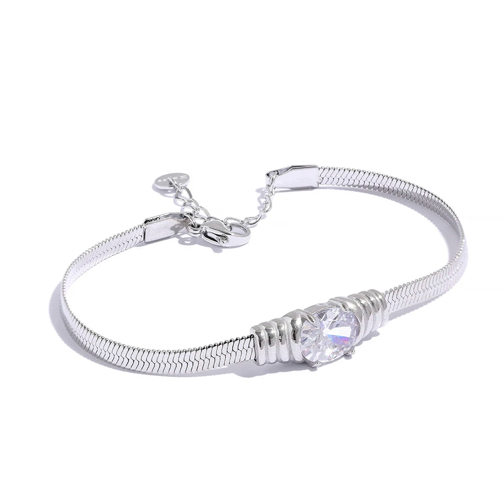 Bling cubic zirconia snake chain bracelet - product image