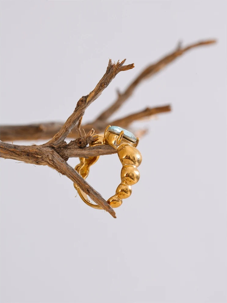 Blue cubic zirconia casting finger ring - product image