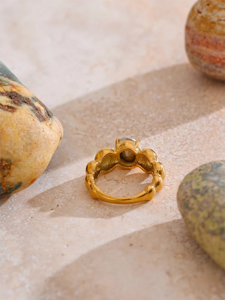 Blue cubic zirconia casting finger ring - product image