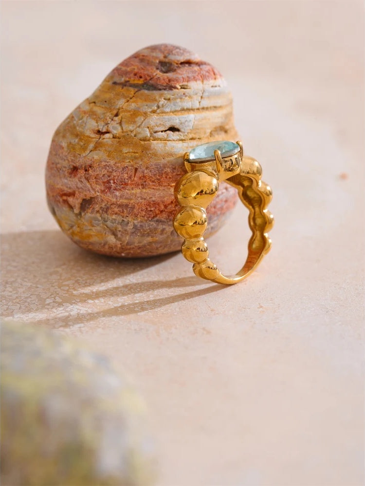 Blue cubic zirconia casting finger ring - product image