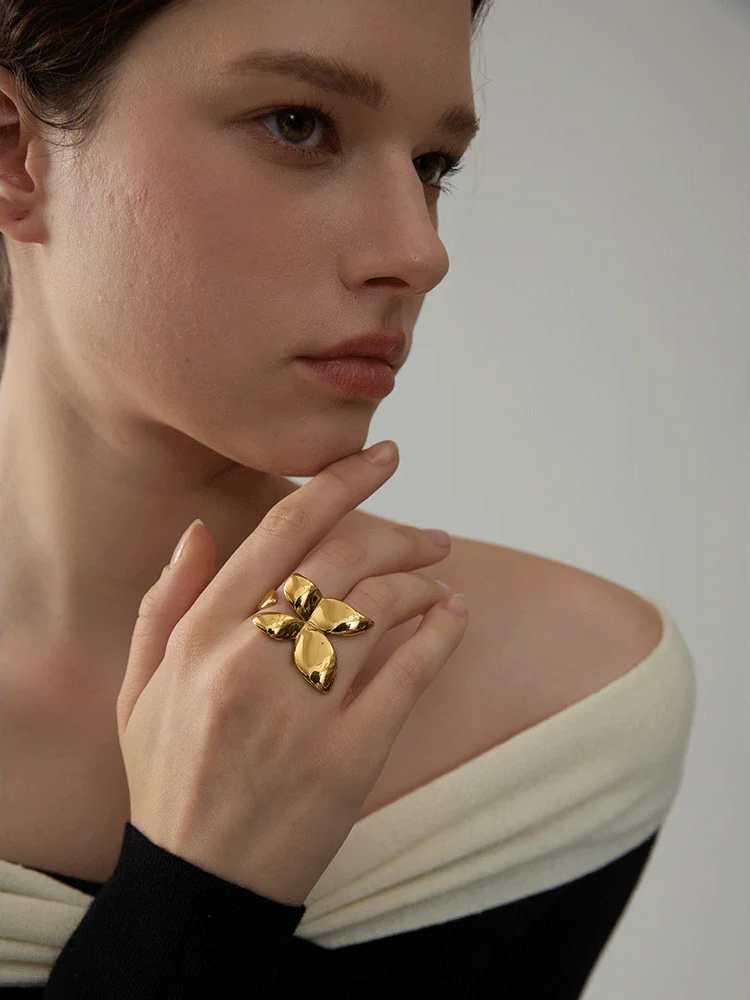 Butterfly contemporary waterproof fashion ring - product image