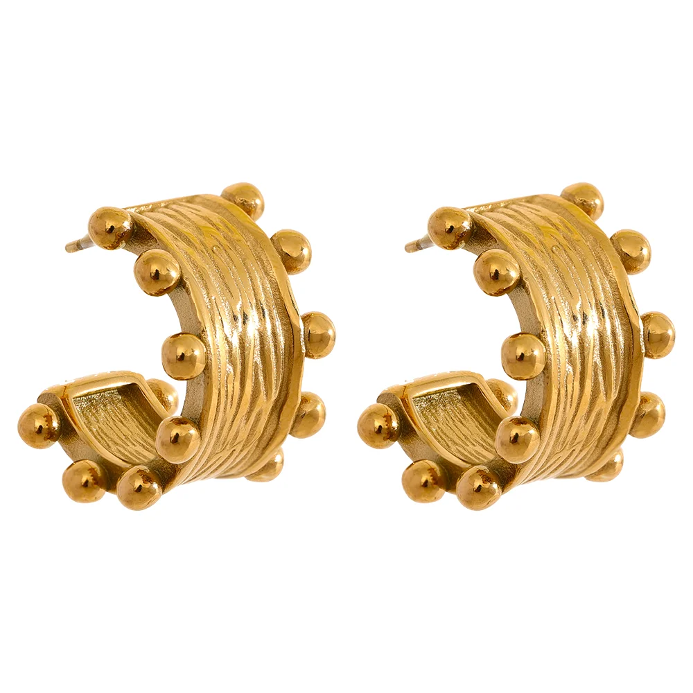 C shape contemporary hoop earrings - product image