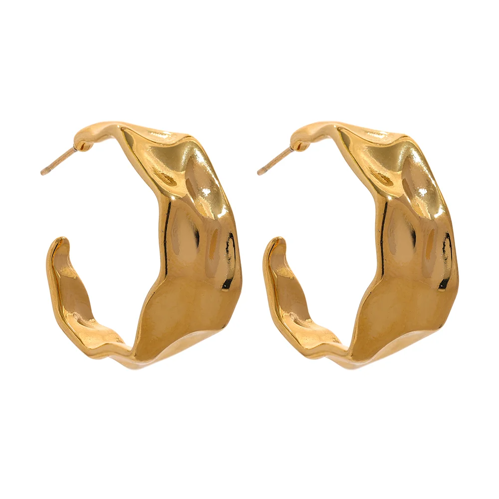 C shape contemporary hoop earrings for women - product image