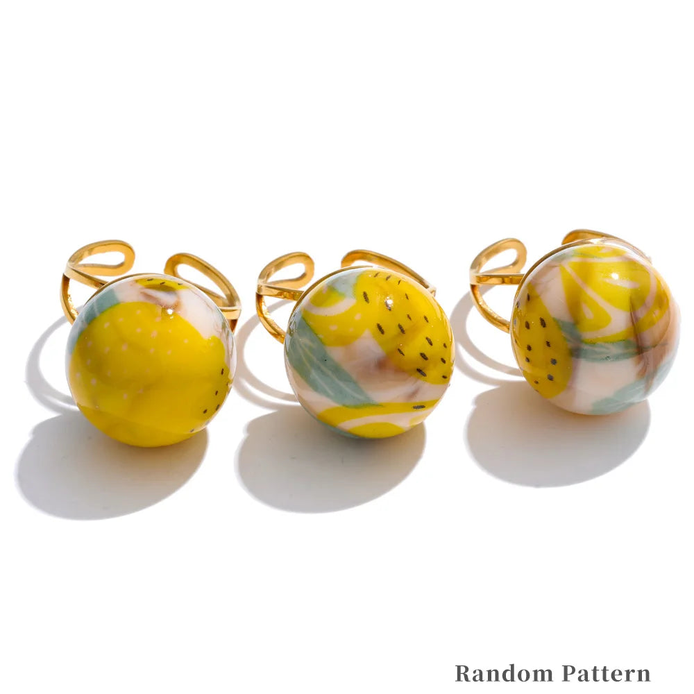 Candy enamel round strawberry pineapple ring - product image