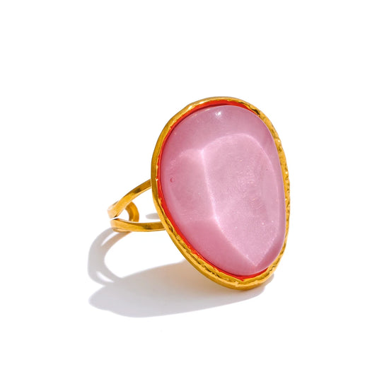 Candy multi-color resin adjustable summer ring - product image