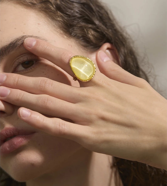 Candy multi-color resin adjustable summer ring - product image