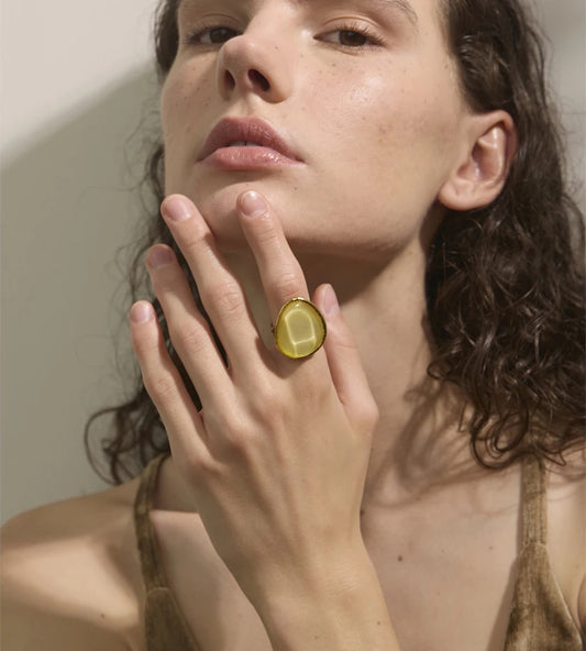 Candy multi-color resin adjustable summer ring - product image