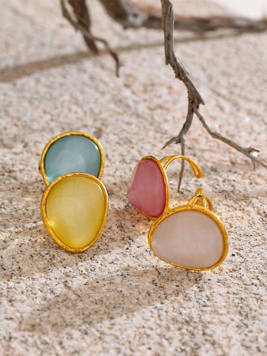 Candy multi-color resin adjustable summer ring - product image