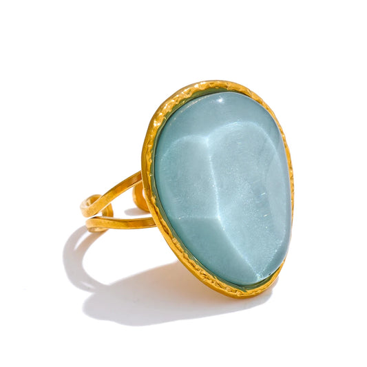 Candy multi-color resin adjustable summer ring - product image
