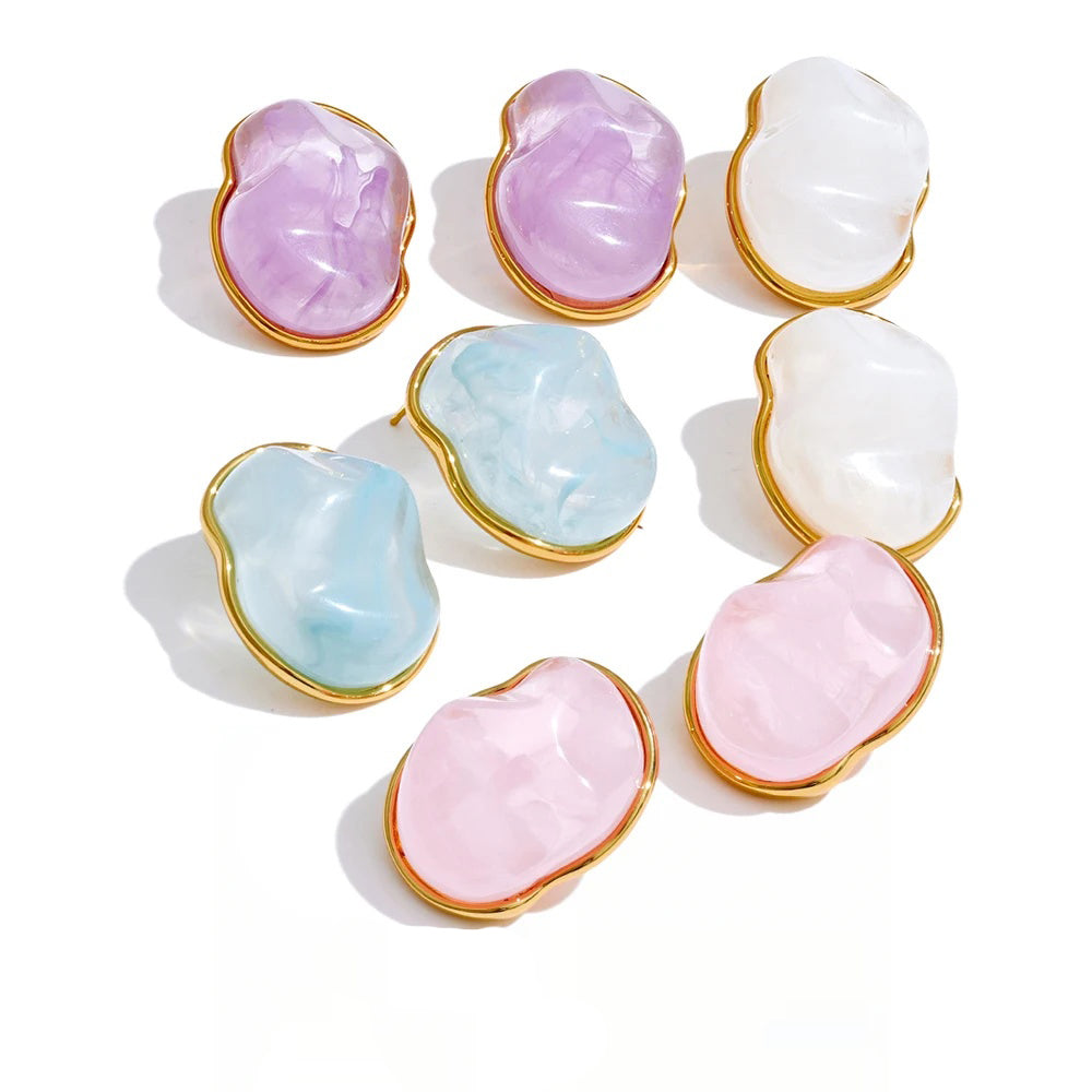 Candy resin acrylic colorful stud earrings - product image