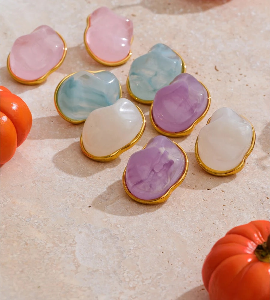 Candy resin acrylic colorful stud earrings - product image