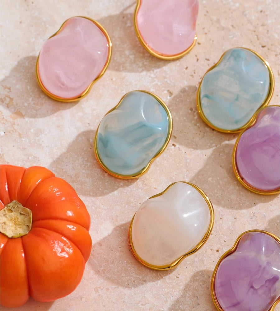 Candy resin acrylic colorful stud earrings - product image