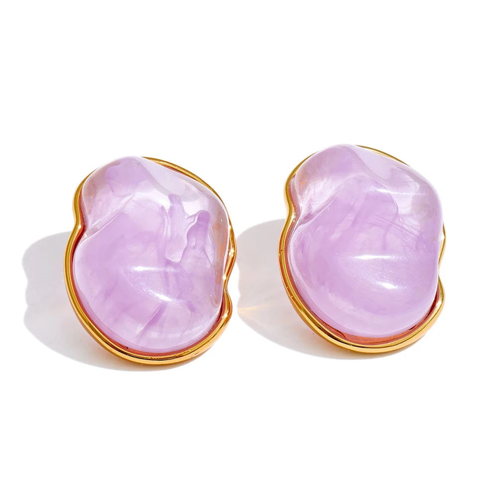 Candy resin acrylic colorful stud earrings - product image