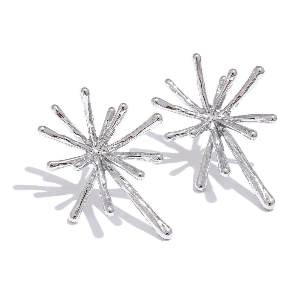 Cast textured firework minimalist stud earrings - product image