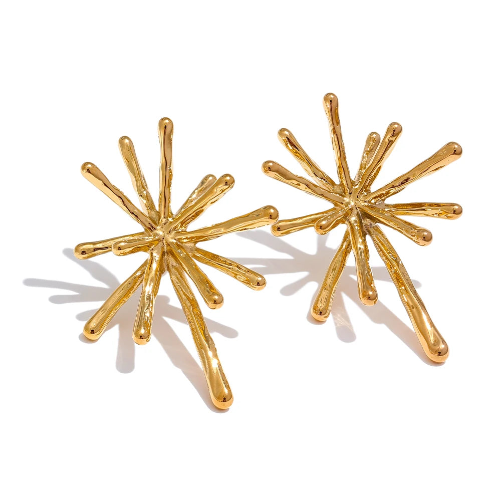 Cast textured firework minimalist stud earrings - product image