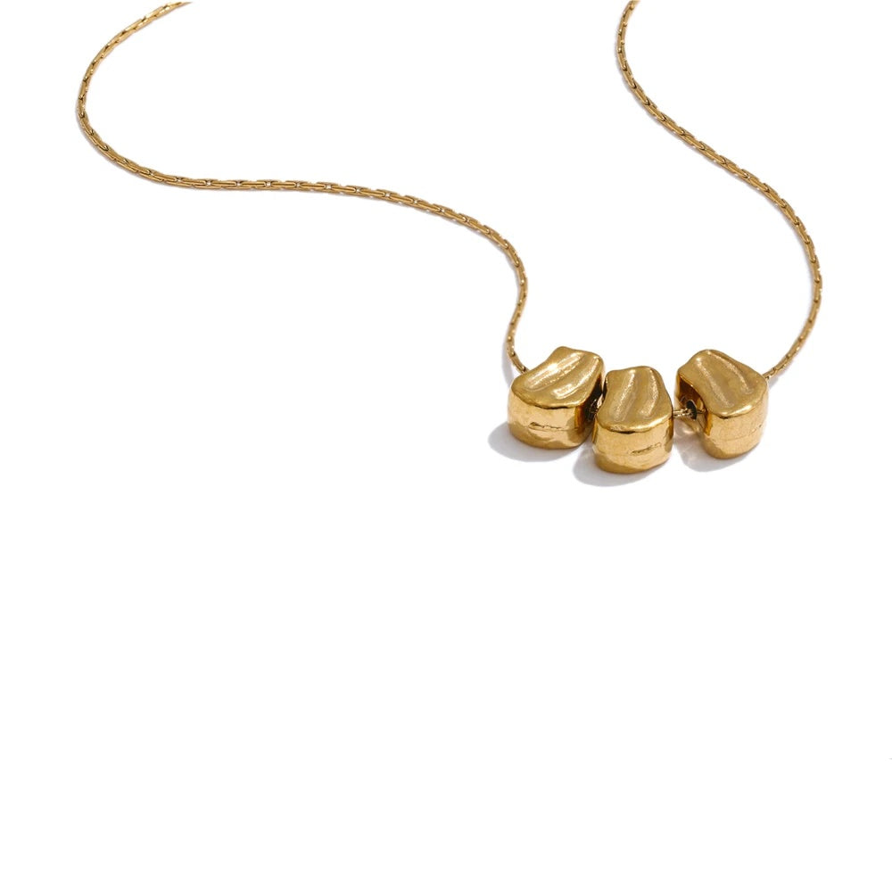 Casting metal stone abstract pendant necklace - product image