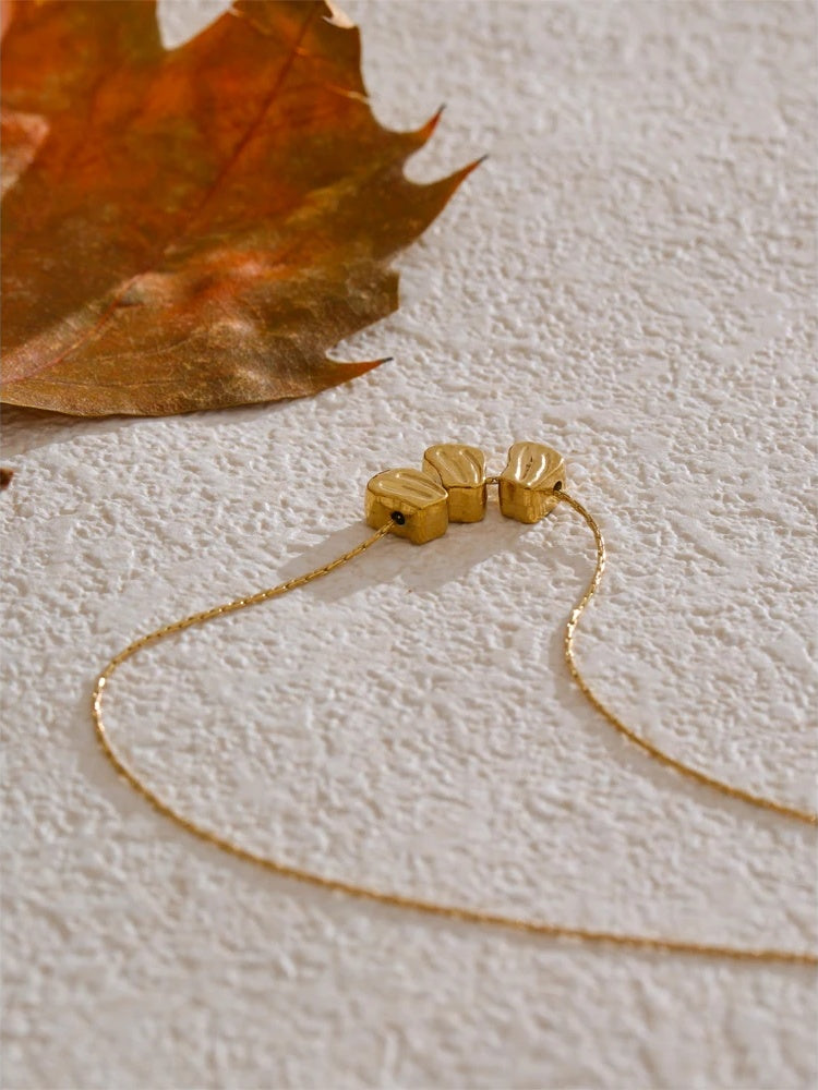 Casting metal stone abstract pendant necklace - product image
