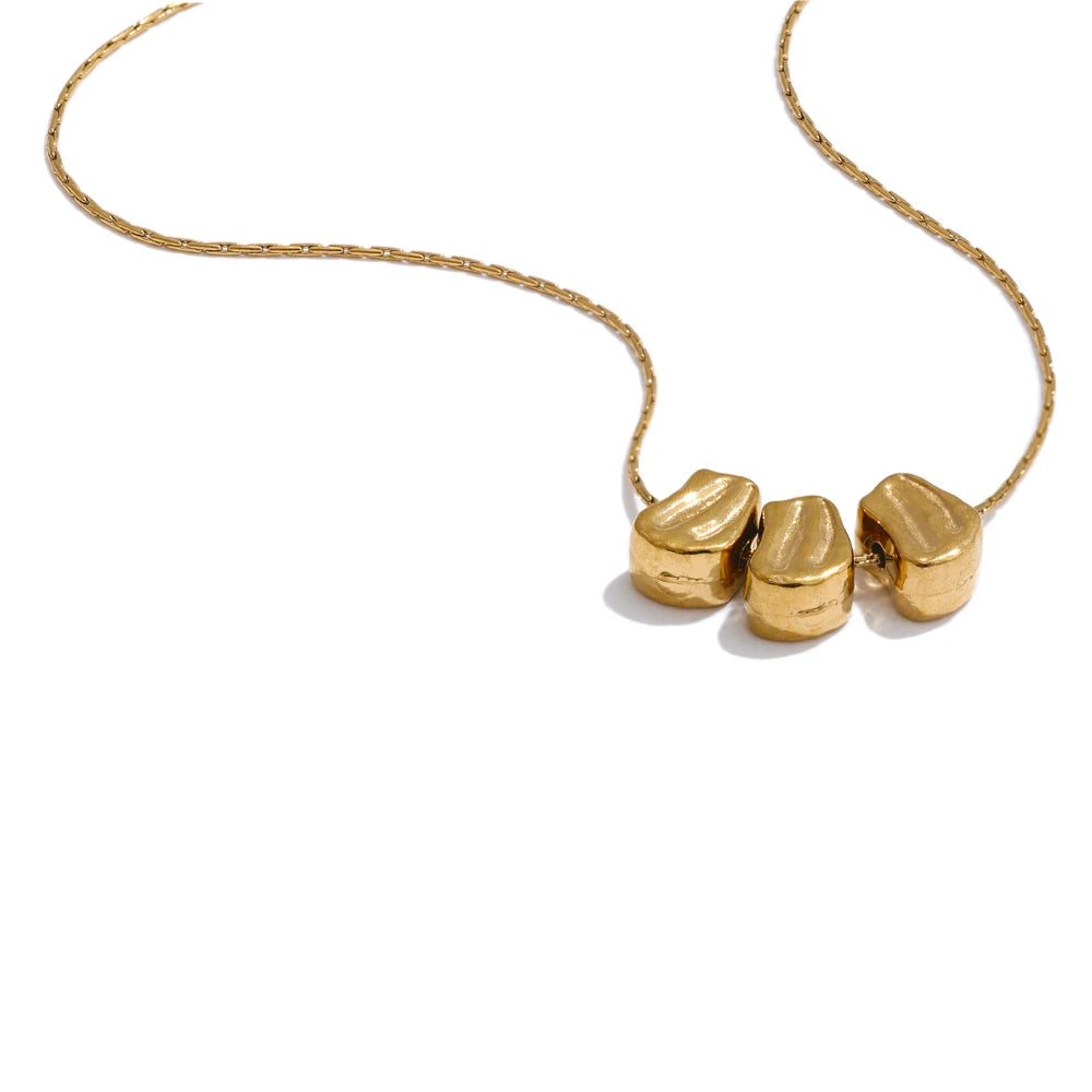 Casting metal stone abstract pendant necklace - product image