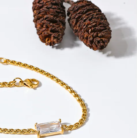 Chain cubic zirconia link lobster clasp women bracelet - product image