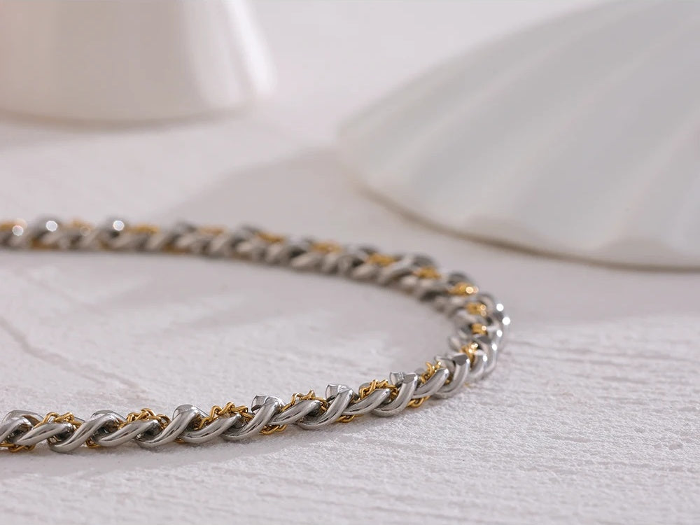 Chain link abstract collar necklace - product image