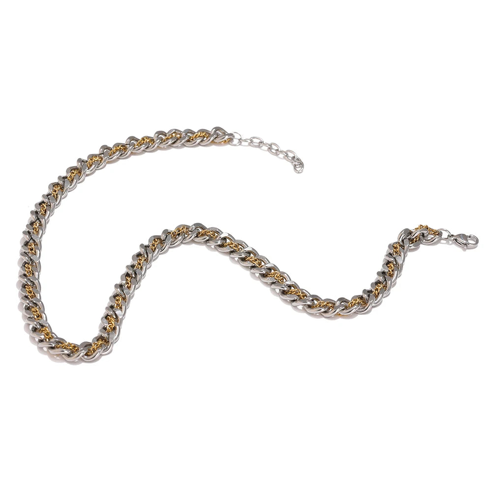 Chain link abstract collar necklace - product image