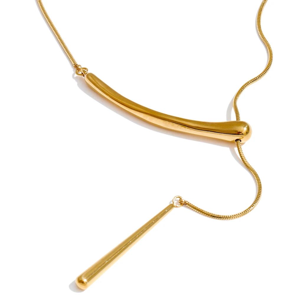 Chain water drop minimalist pendant necklace - product image