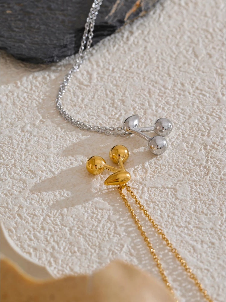 Cherry pendant gold silver color trendy necklace - product image