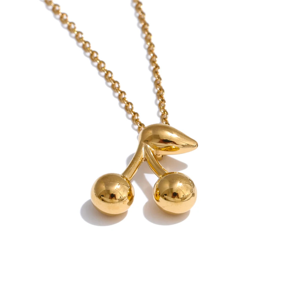 Cherry pendant gold silver color trendy necklace - product image
