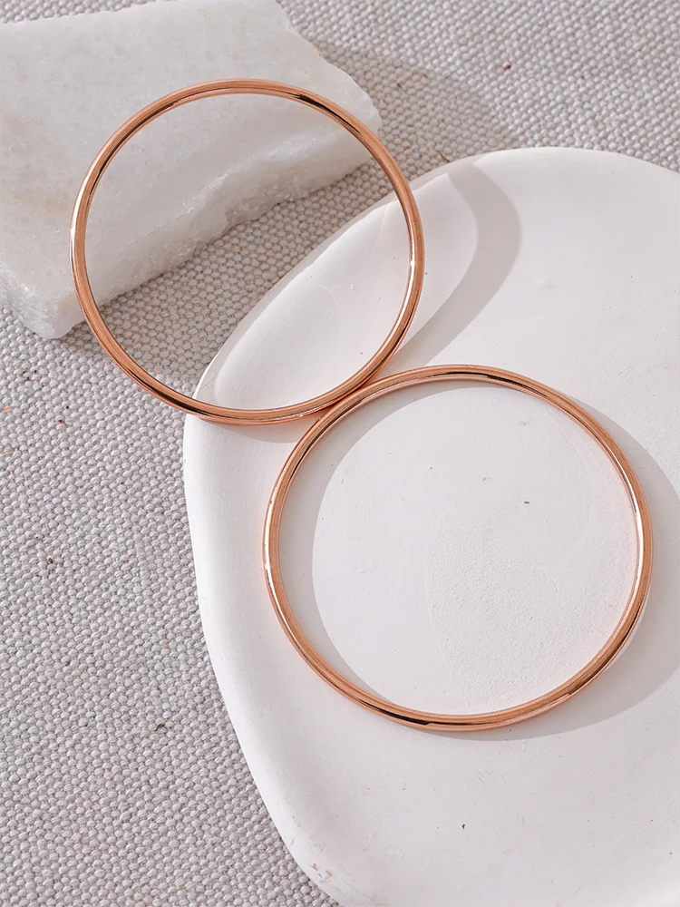 Classic round bangle stainless steel bracelet - product image